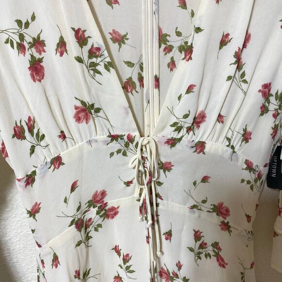 Reformation Laurelei Mini Dress Ivory Floral Size 2 - Picture 3 of 12